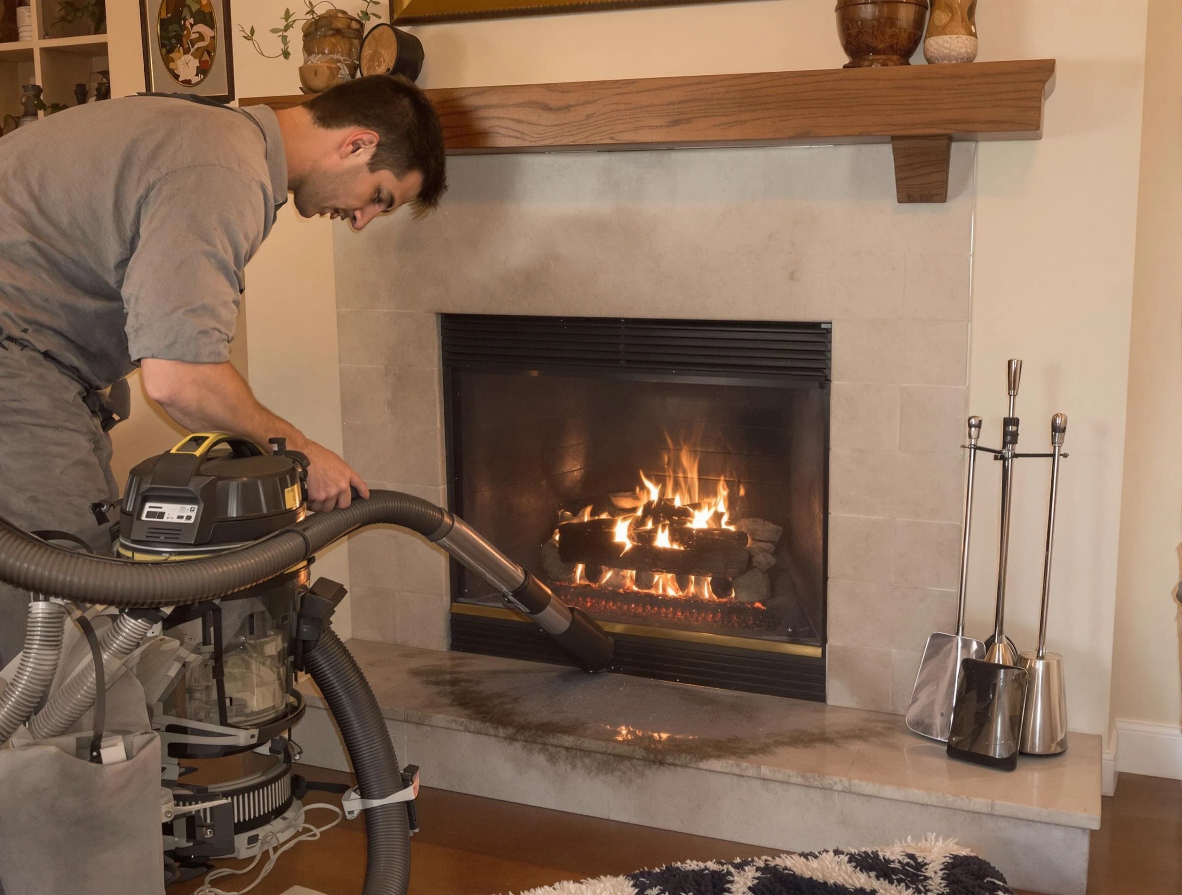Routine fireplace upkeep by Franklin Chimney Sweep in Franklin, MA