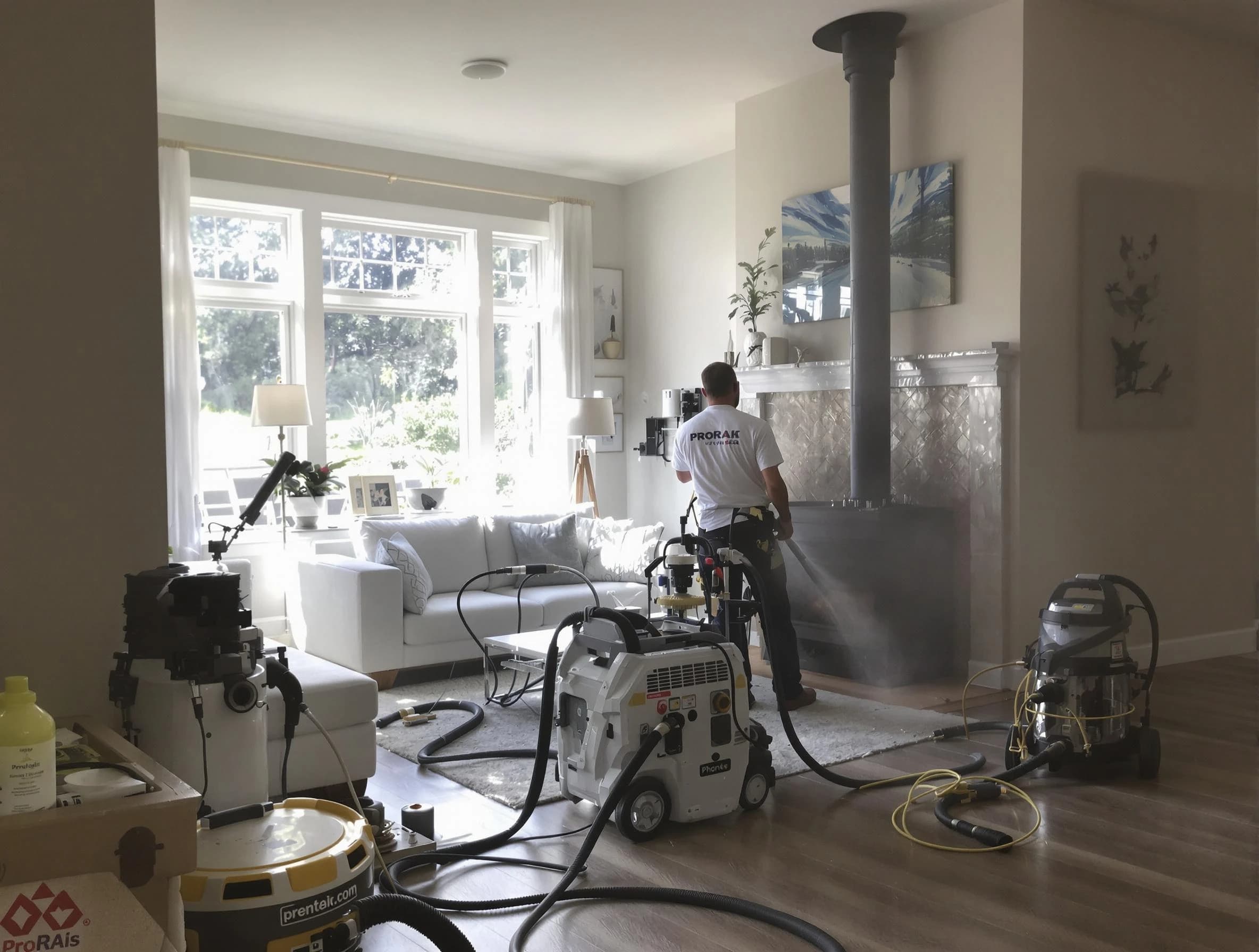 Soot removal service by Franklin Chimney Sweep for a fireplace in Franklin, MA