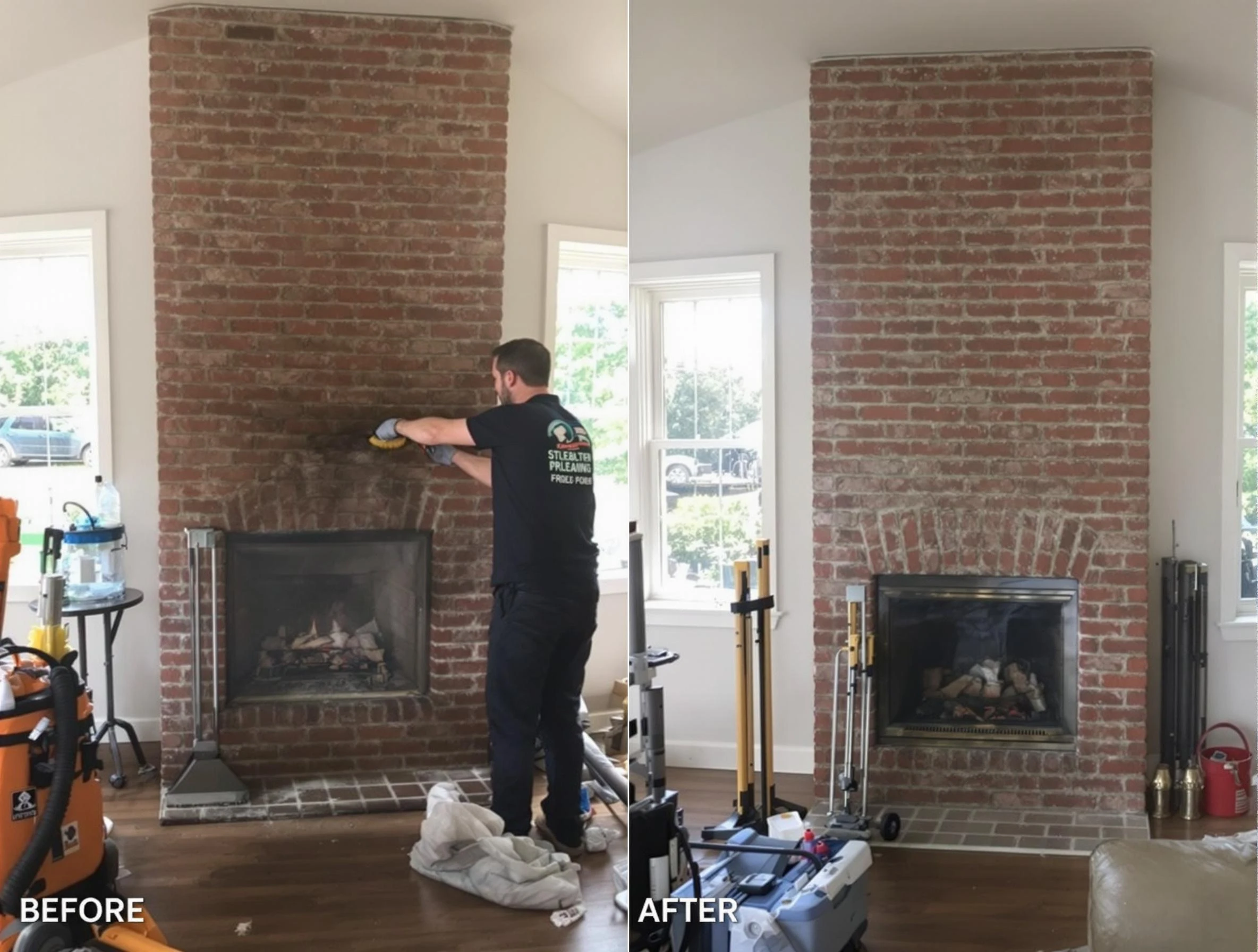 Finished chimney sweeping service by Franklin Chimney Sweep in Franklin, MA