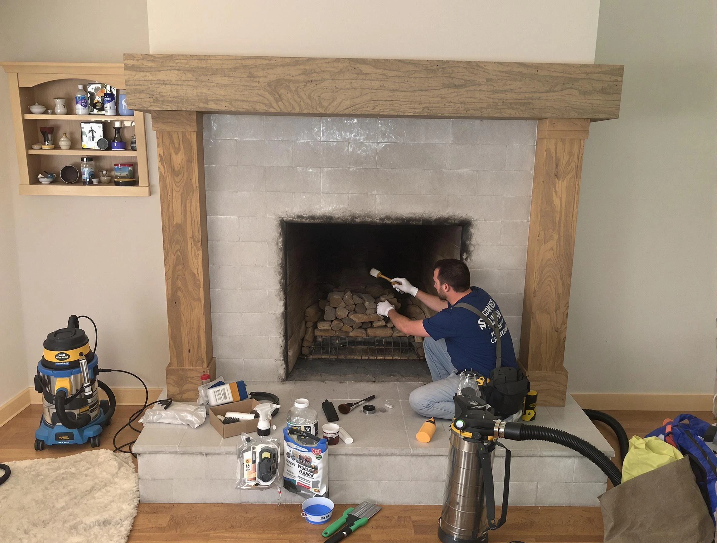 Detailed creosote removal process by Franklin Chimney Sweep in Franklin, MA